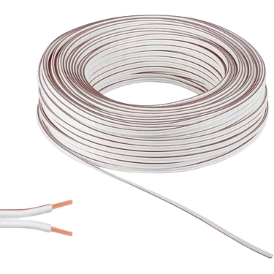 Technozi 2x0,75 mm Beyaz Hoparlör Kordon Kablosu Ses Sistem Kablosu