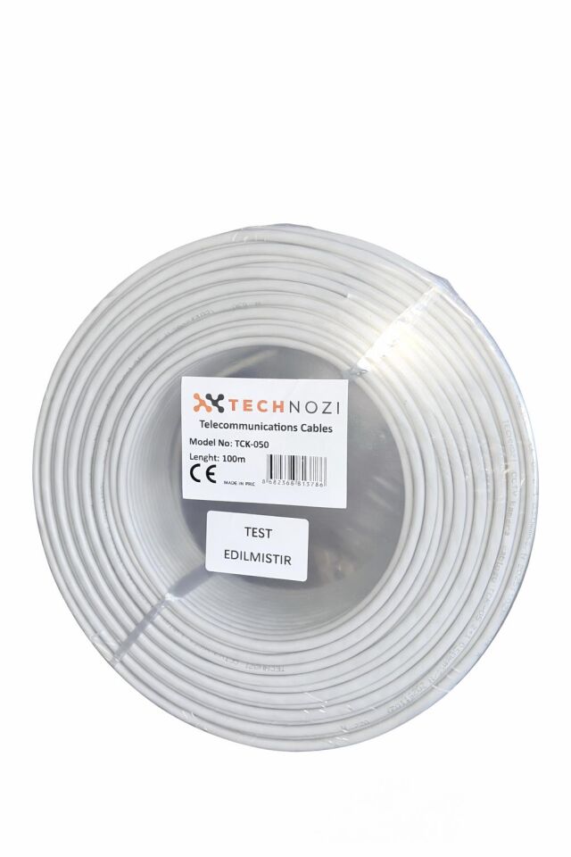 Technozi CCTV Kamera Kablosu 100 Metre 0,50 mm Güvenlik Sistem Kablosu