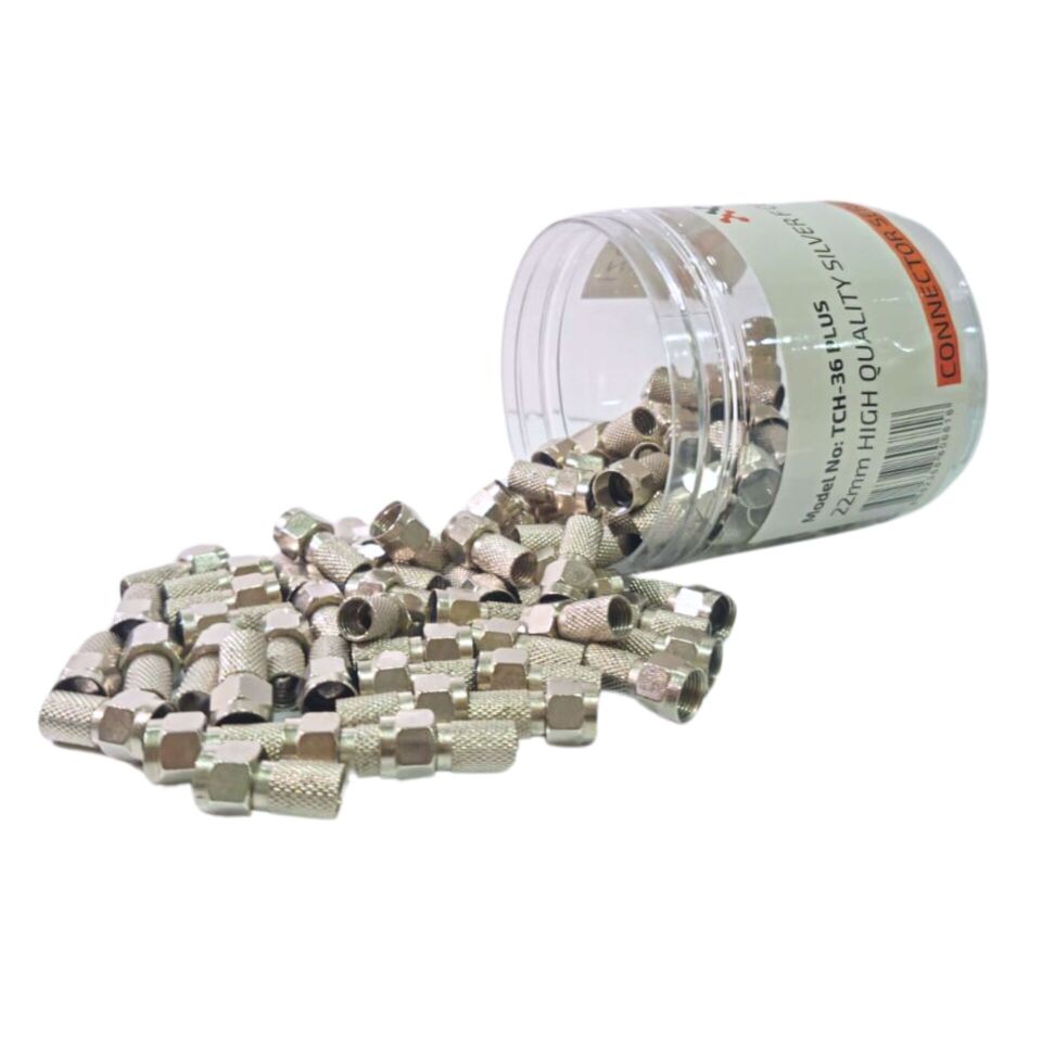 Technozi TCH-36 22 mm Contalı F Konnektör (Kavanoz)