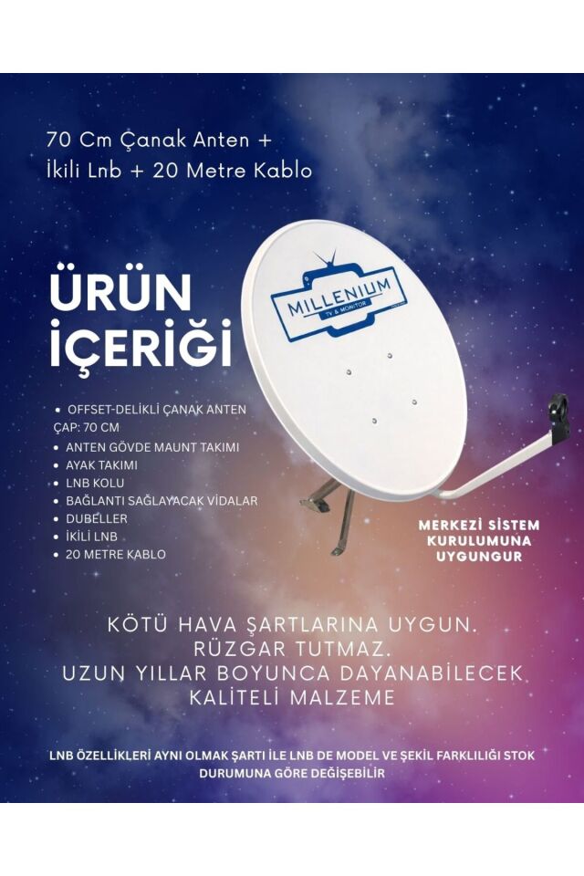 Millenium 70 Cm Çanak Anten