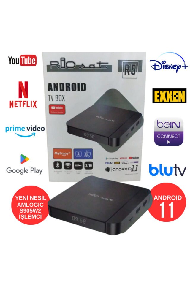 Rio Sat R5 Android 11 S905W2 Yeni Nesil Android Box Tv Kutusu