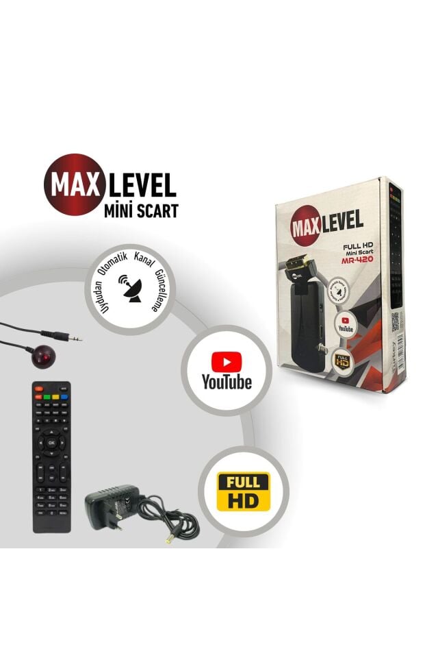 Maxlevel MR-420 Hd Uydu Alıcısı Tüm Televizyonlara Uyumlu (TÜPLÜ VE LCD)