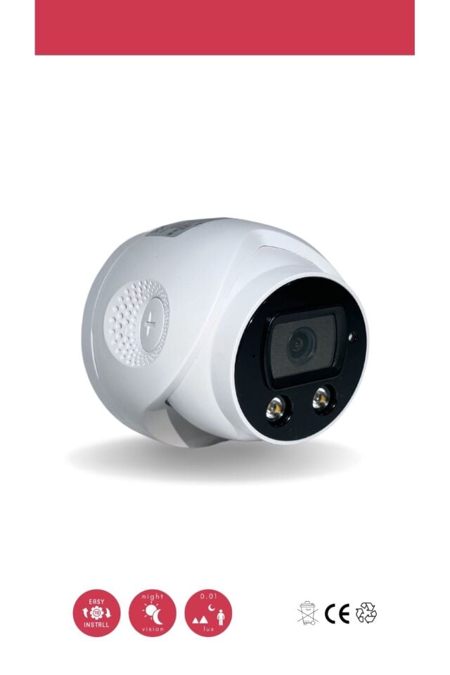 5MP Sesli PoE 3.6mm IP Güvenlik Kamerası Gece Görüşlü Dome Network Kamera