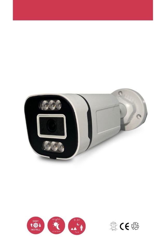 5mp Ip Kamera Warm Led Bullet Sesli