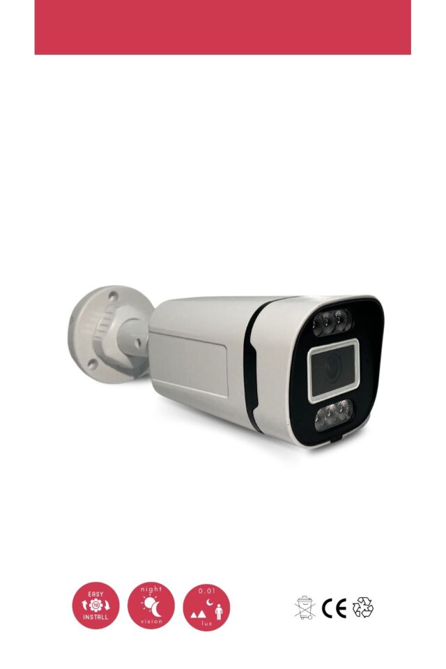 5MP Warm LED Sesli IP Bullet Güvenlik Kamerası Gece Görüşlü Network Kamera