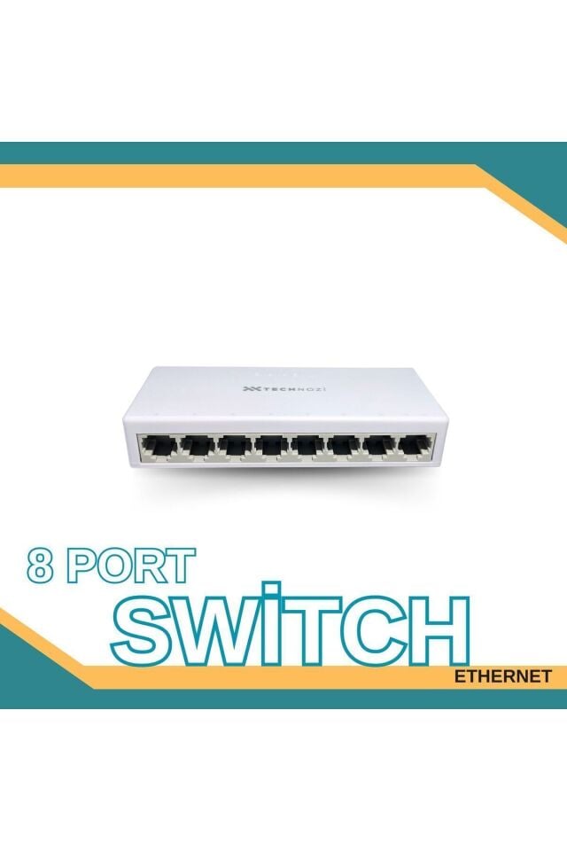 8 Port 10 / 100 Mbit Internet Hub Çoğaltıcı Ethernet Switch Kablo Dağıtıcı Splitter