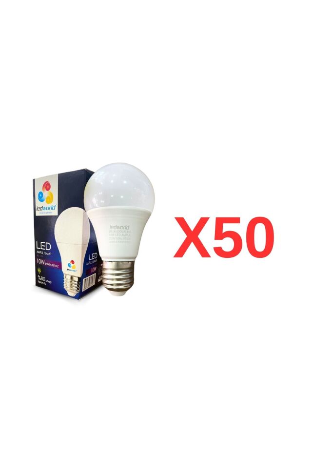 Led Ampul Beyaz Renk 10 Watt 1000 Lümen 6500 Kelvin(50ADET)