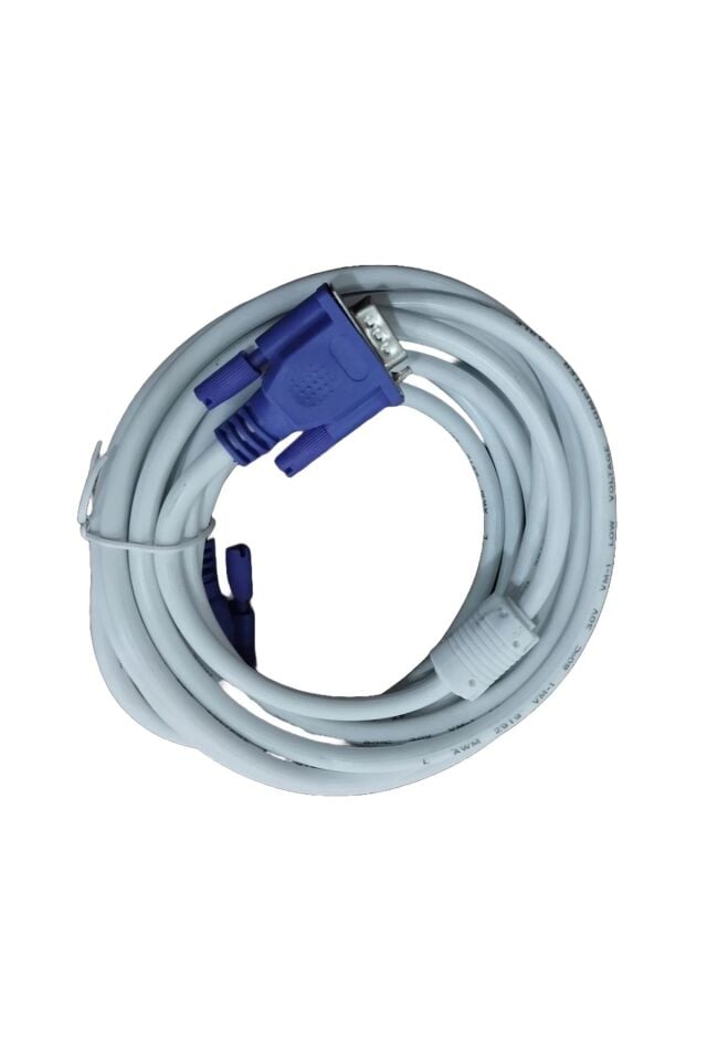 10 Metre Vga Kablosu Ekran Lcd Monitör Projeksiyon Bağlantı Kablosu - Çift Filtreli - 10 Metre