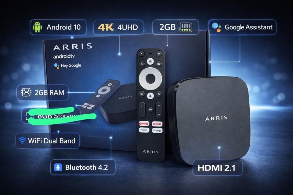 Arrıs Android TV Box Google Lisanslı 4K Akıllı Medya Oynatıcı