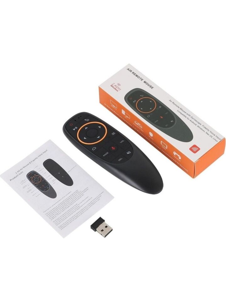 G10 Androıd-Wındows-Mac-Lınux-Tv Box Uyumlu Ses Komutlu Air Mouse 2.4ghz Smart Tv Akıllı Kumanda