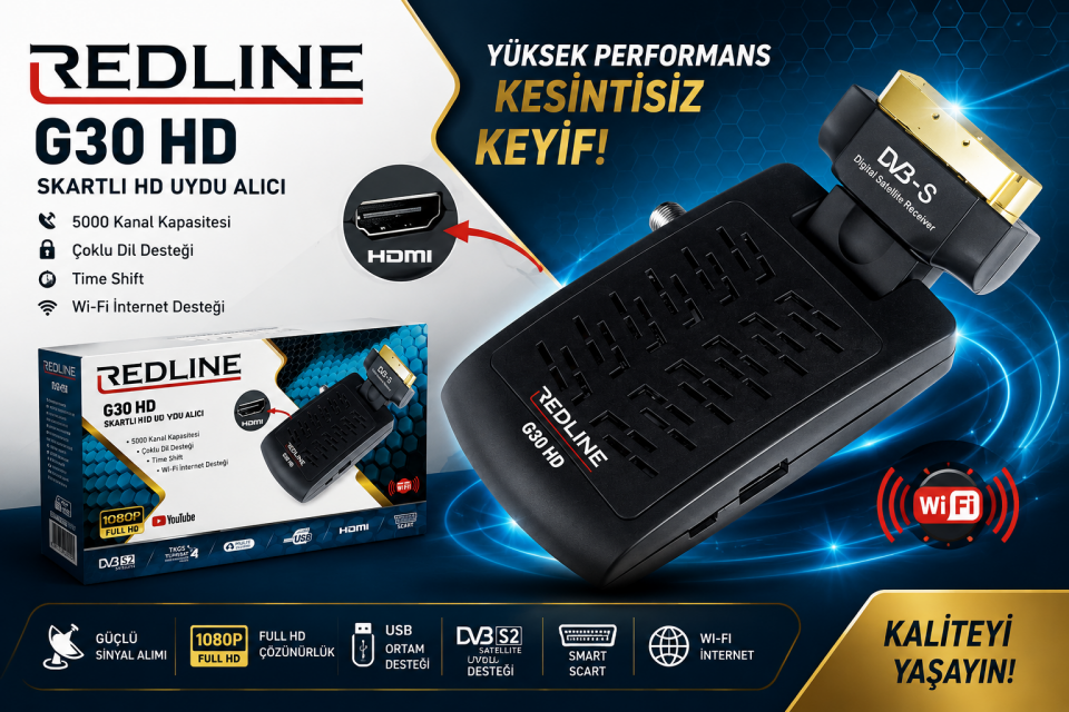 Redline G30 Yeni HD TGSli Oto Kanal Frekans Güncelleme Uydu Alıcısı