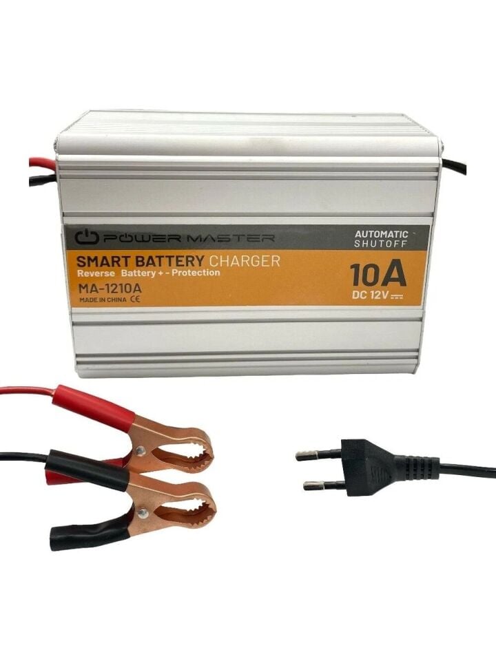 Powermaster MA-1210A 12 Volt - 10 Amper Akıllı Hızlı Akü Şarj Cihazı Analog Amper Göstergeli
