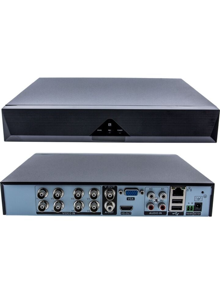 Xmeye 8 Kanal 5MP 1080P Kamera Kayıt Cihazı H265+ Plus 1x8TB Kapasite ile Hibrit Özellik