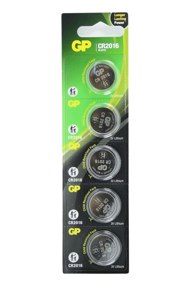 Gp Cr2016 3v Lityum Akıllı Kumanda Saat Oyuncak Oto Düğme Kumanda Pili Para Pil 5li Kart