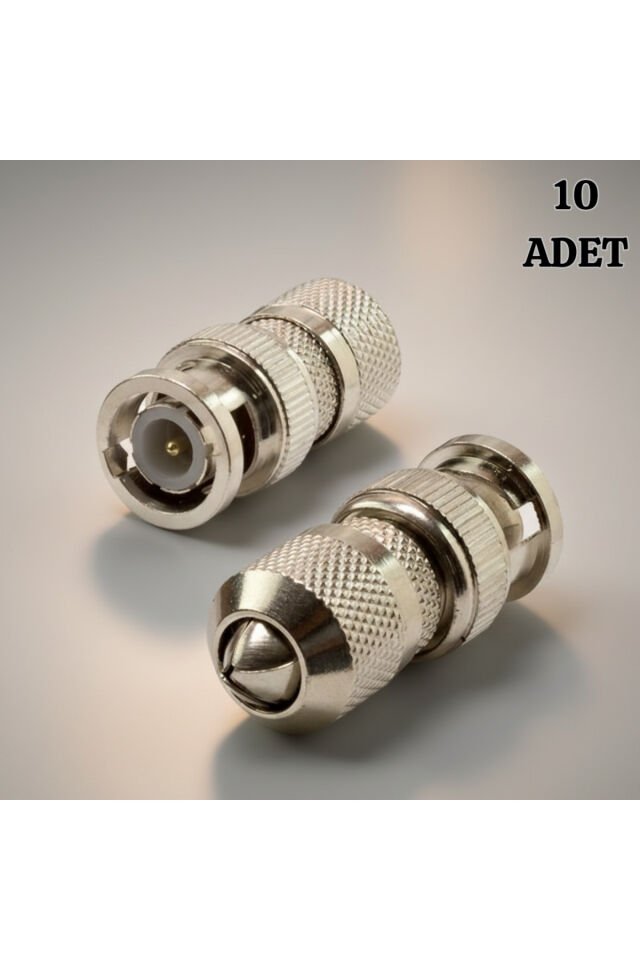 Technozi Gümüş BNC Vidalı Konnektör CCTV Kamera Jakı 10 Adet