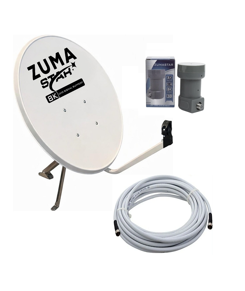 70cm Çanak Anten Set Çanak Anten - Tekli Lnb, 10 Metre Kablo