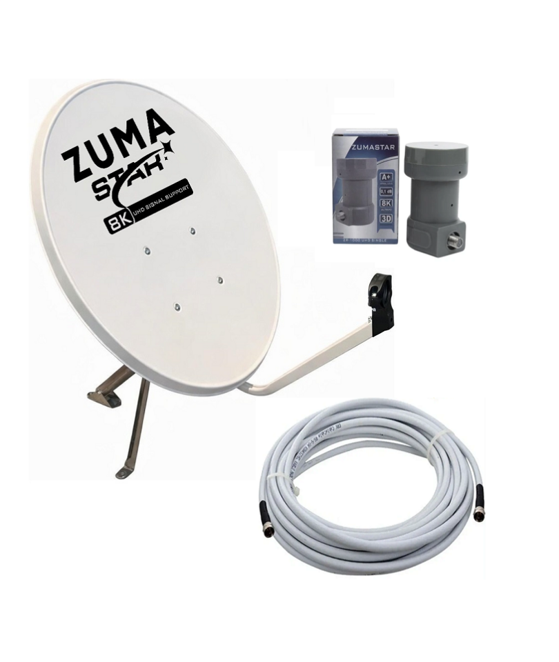 70cm Çanak Anten Set Çanak Anten - Tekli Lnb, 10 Metre Kablo