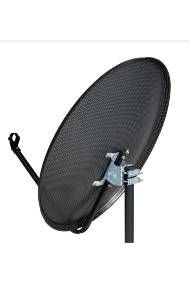 80 Cm Delikli 0,6 Mm. Gri Renk Ofset Çanak Anten + Lnb