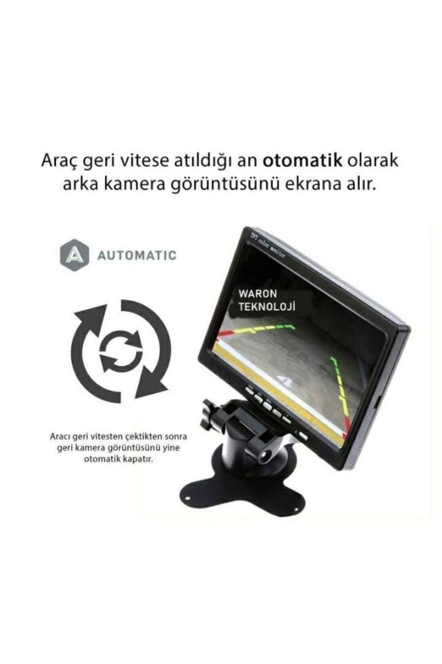 Mx-2017 7'' Tft-led Araç Içi Geri Görüş Kamerası Uyumlu Monitör